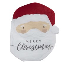 16 Paper Napkins - Santa Shaped