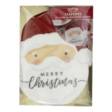 16 Paper Napkins - Santa Shaped