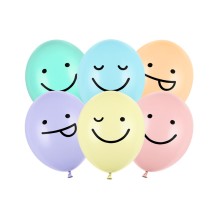 6 Motivballons - Ø 30cm - Happy Faces