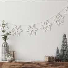 1 Bunting - Snowflake - Wooden