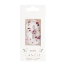 1 Candle - Number 8 - Pressed Petals