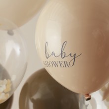 10 Balloon Bundle - Mixed Slogan and Confetti - Taupe