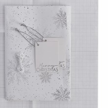 5 Wrap Kit - Silver Foiled Snowflakes - Wrap, Ribbon & Tag